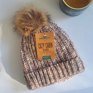 Northeast Outfitters Cozy Cabin Beanie women's one size taupe faux fur lining